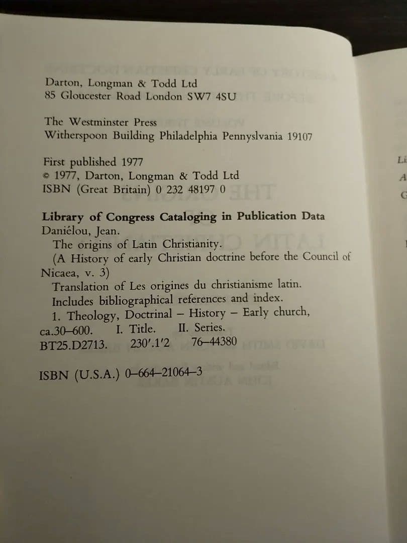 〈洋書〉ラテン系キリスト教の起源 ／ジャン・ダニエルー 著
