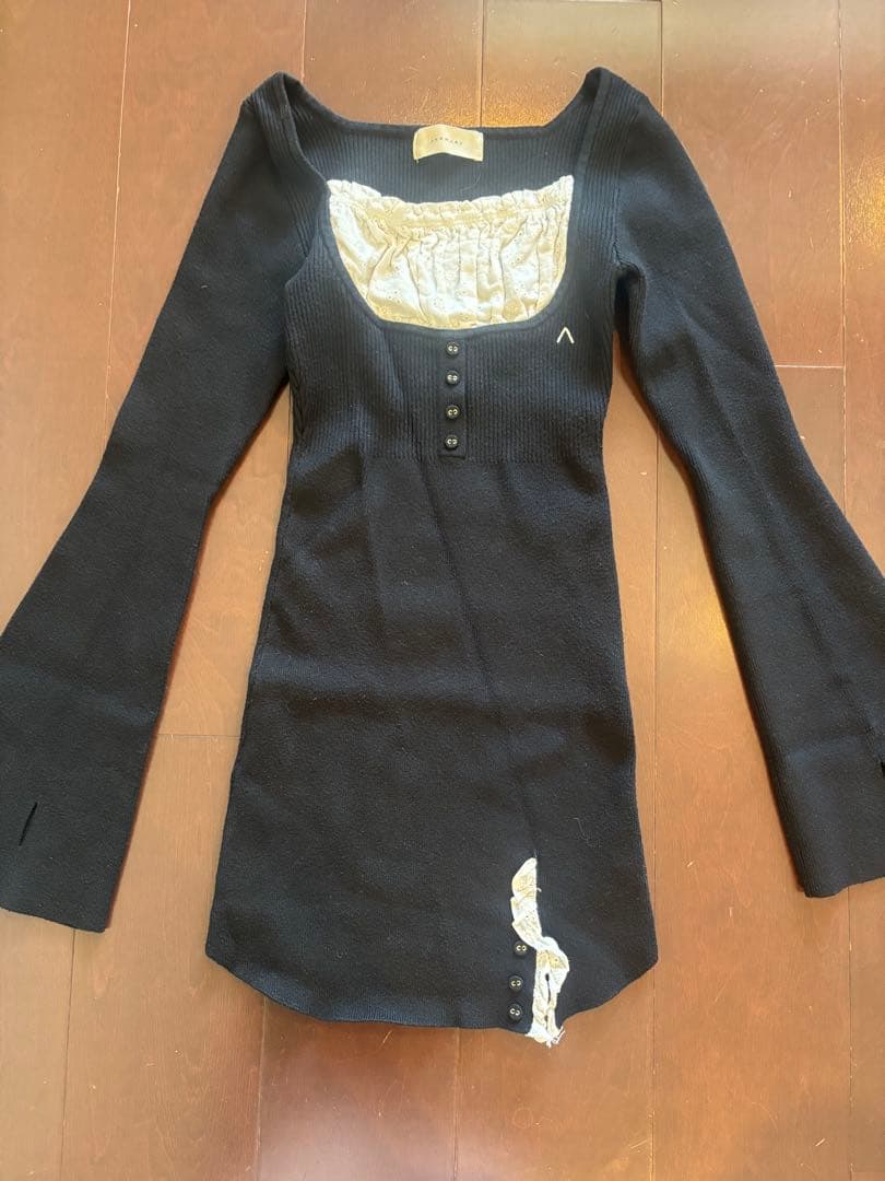 ワンピース ANDMARY poppy lace mini dress black