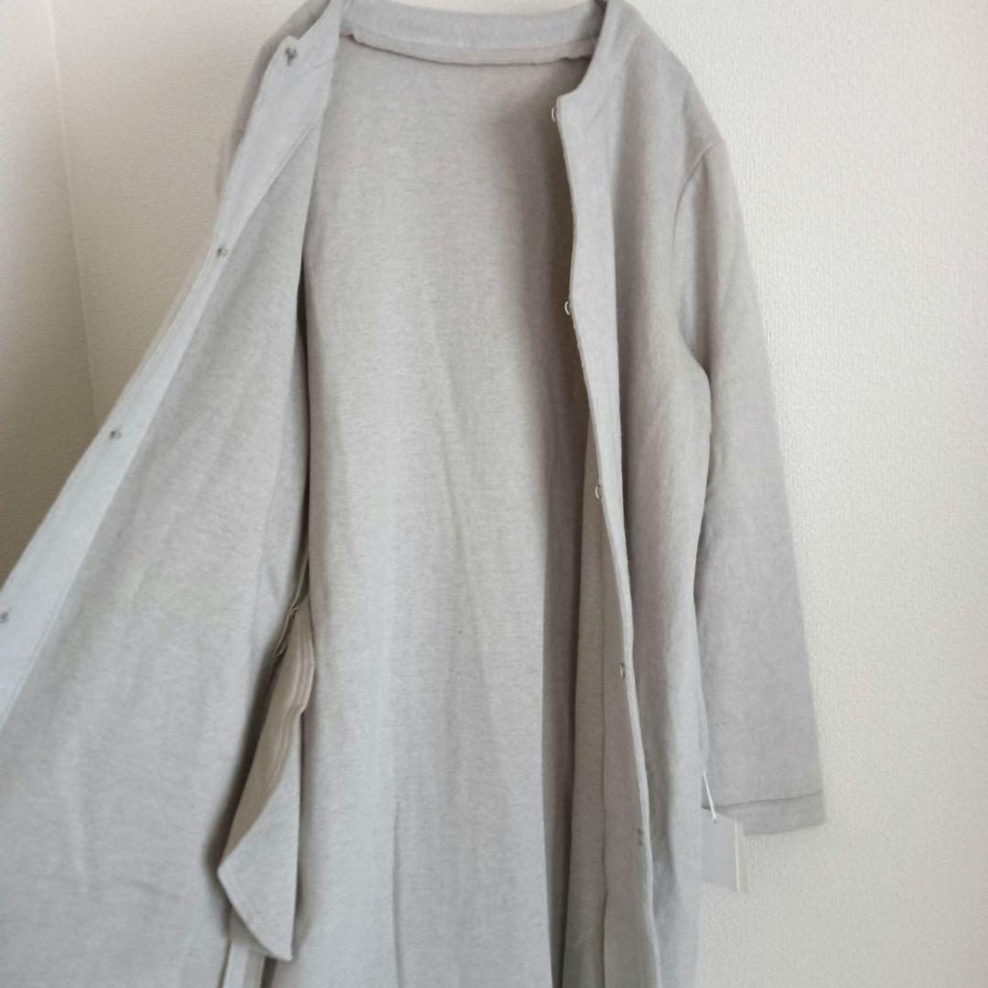 新品 マドモアゼルノンノン　ノーカラー 薄手 ロング コート 定価7.9万