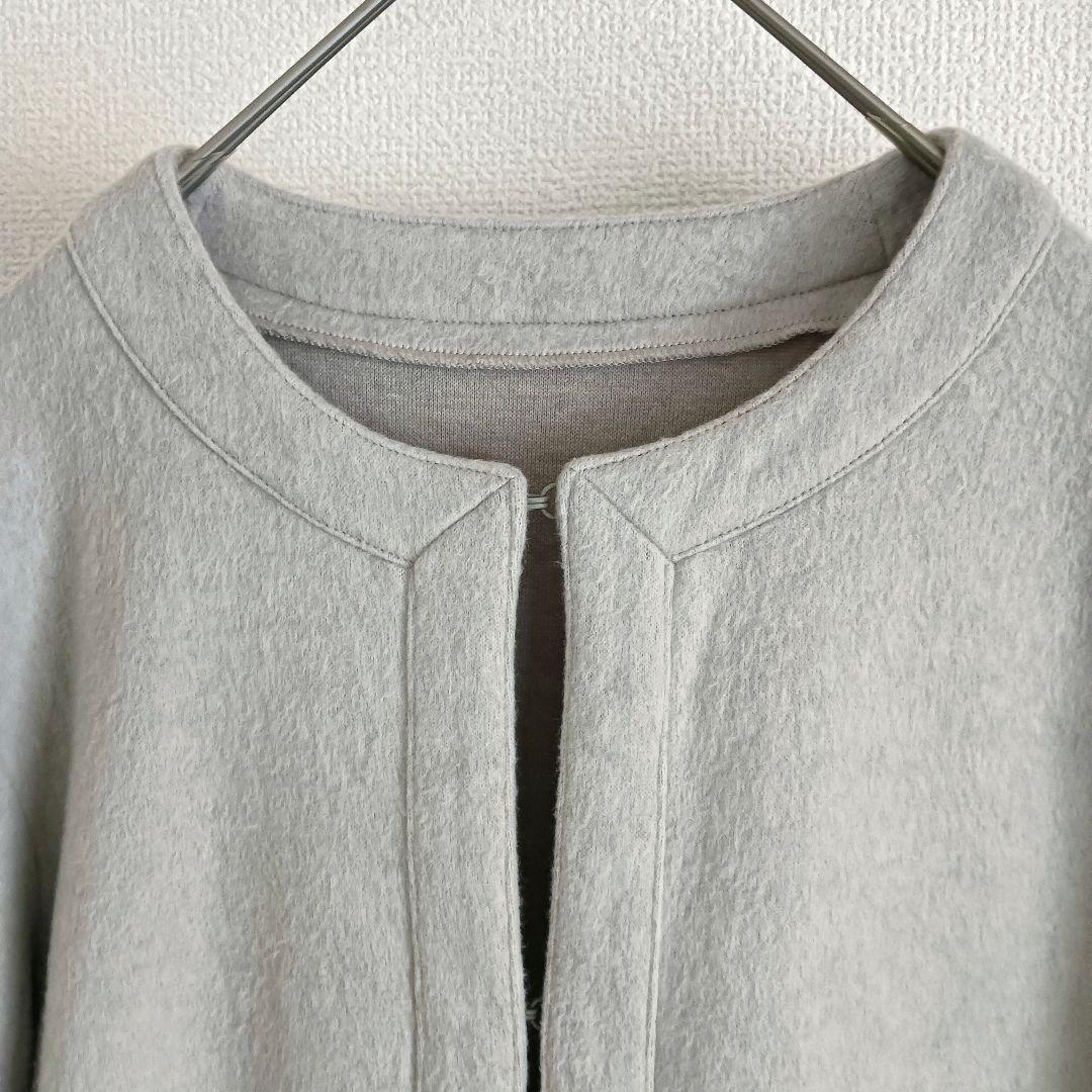 新品 マドモアゼルノンノン　ノーカラー 薄手 ロング コート 定価7.9万