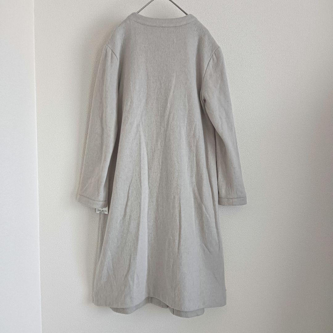 新品 マドモアゼルノンノン　ノーカラー 薄手 ロング コート 定価7.9万