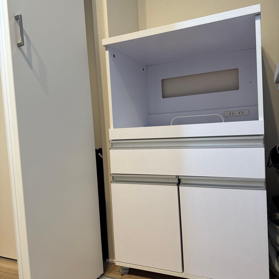 キッチンラック レンジボード 収納 モナ ホワイト