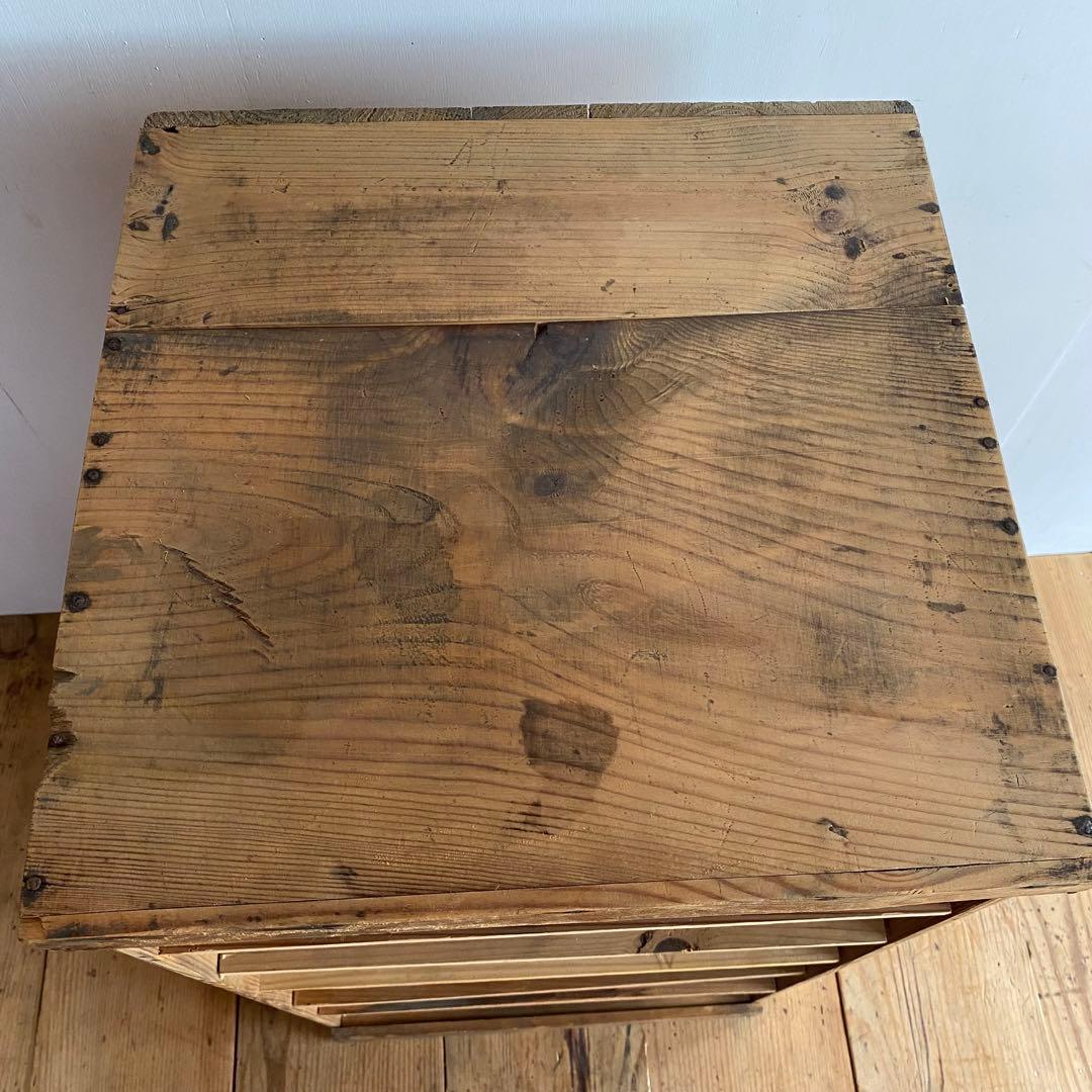 アンティーク 仕切り棚 チェスト 食器棚 書類棚 無垢材 無塗装 z859