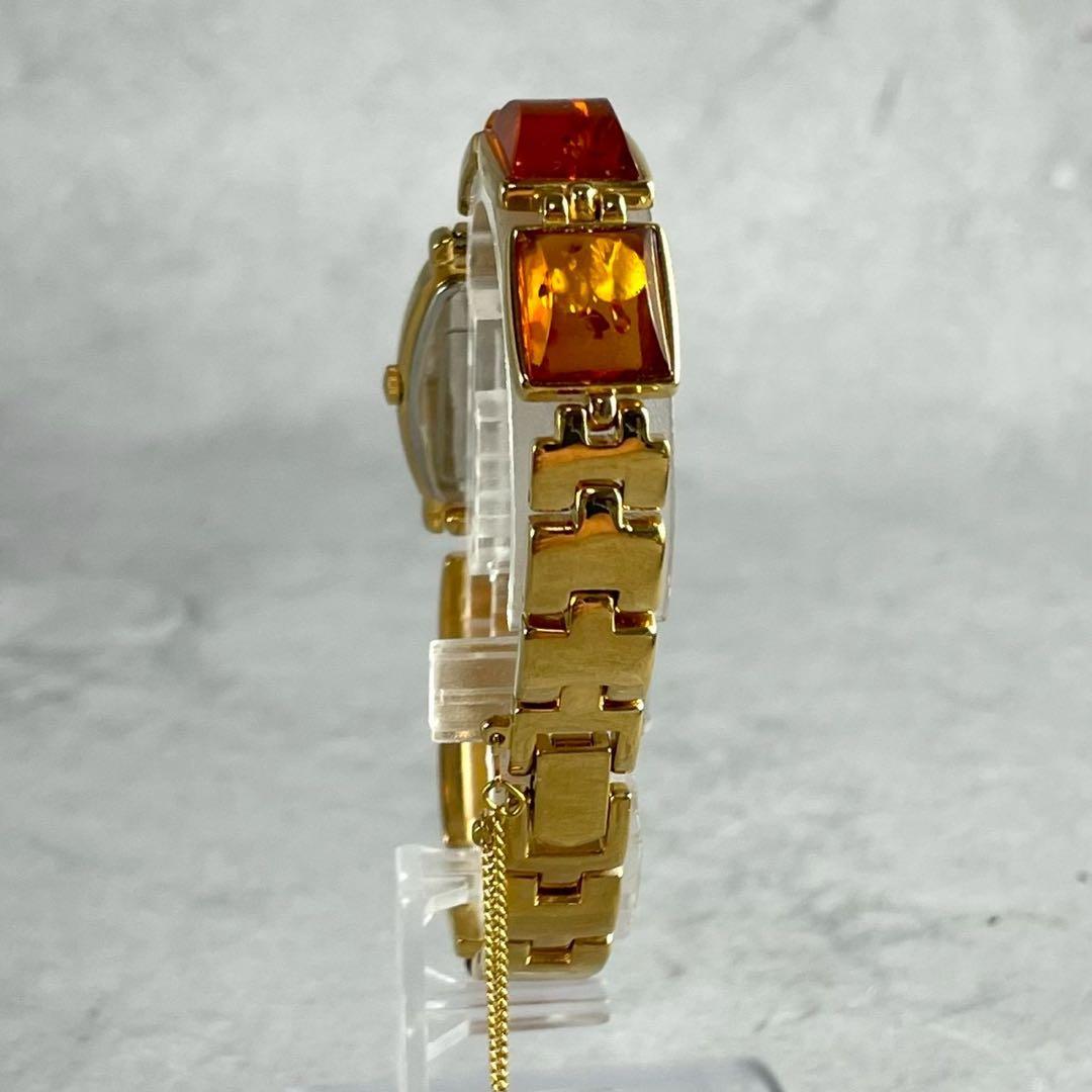 新品電池交換済✨Amber 琥珀 レディース腕時計 クォーツ　ゴールド