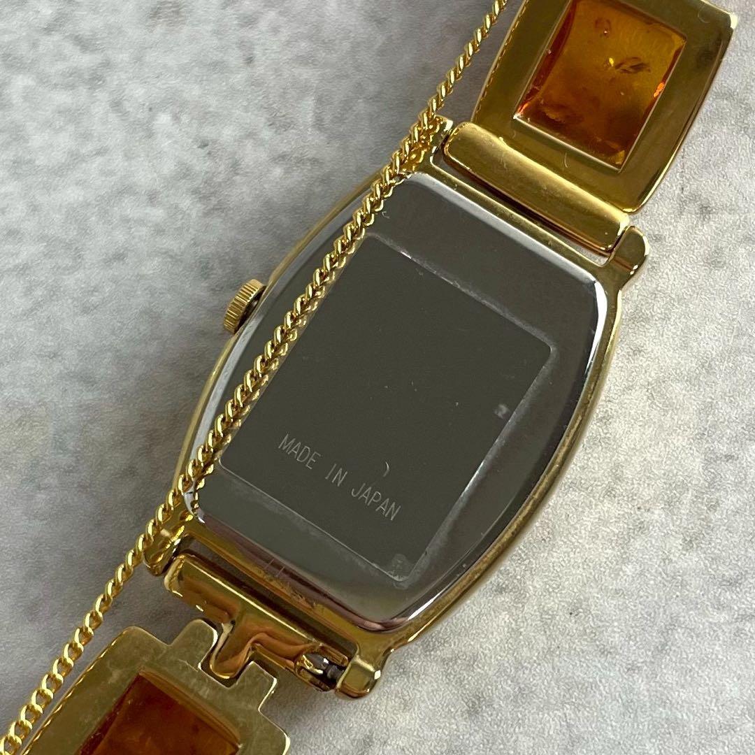 新品電池交換済✨Amber 琥珀 レディース腕時計 クォーツ　ゴールド