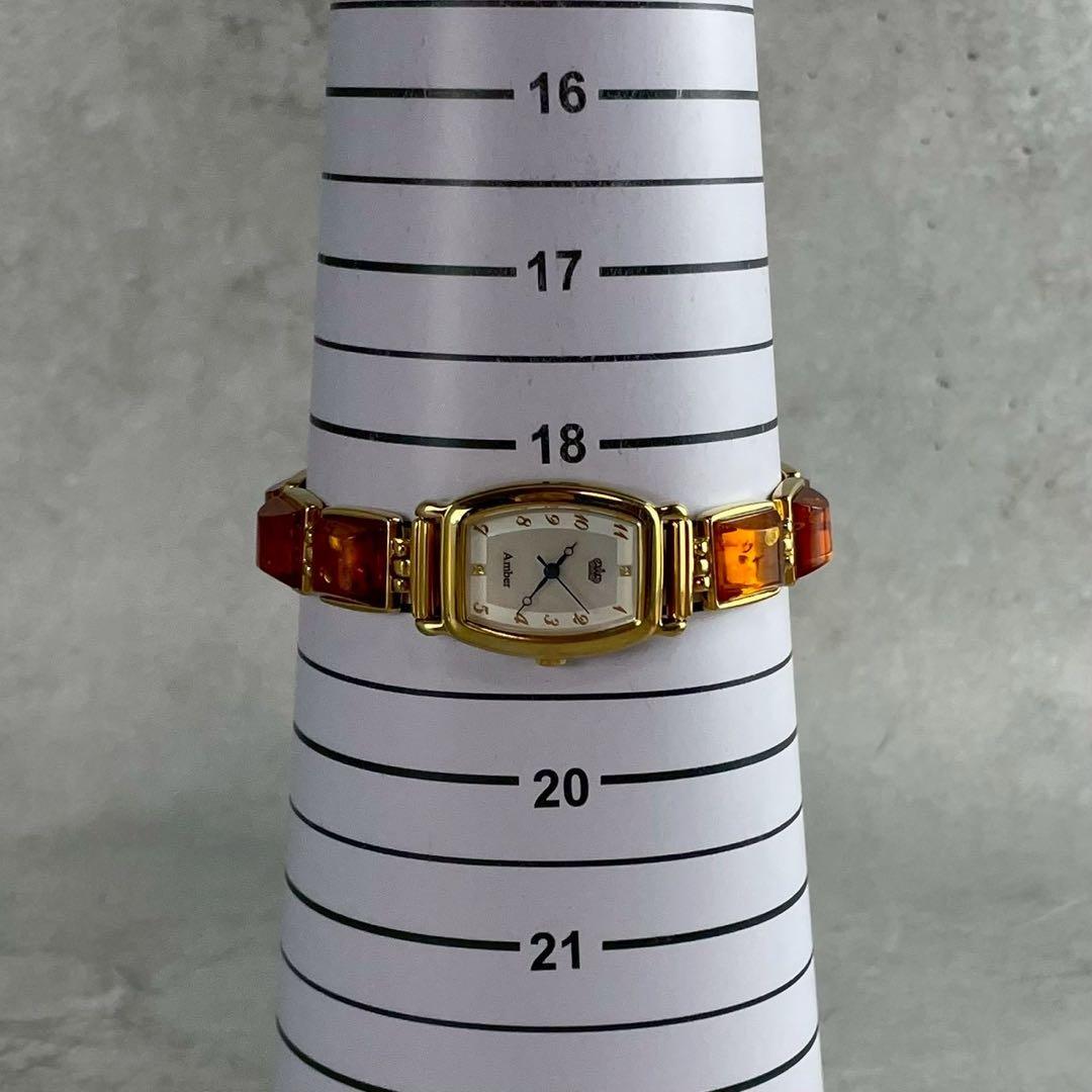 新品電池交換済✨Amber 琥珀 レディース腕時計 クォーツ　ゴールド