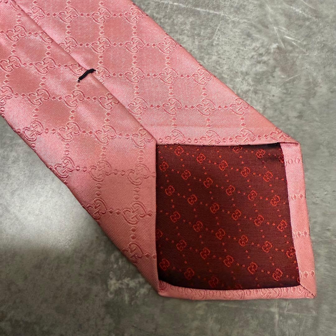 【✨美品✨】GUCCI グッチ ネクタイ ピンク インターロッキング GG 桜色