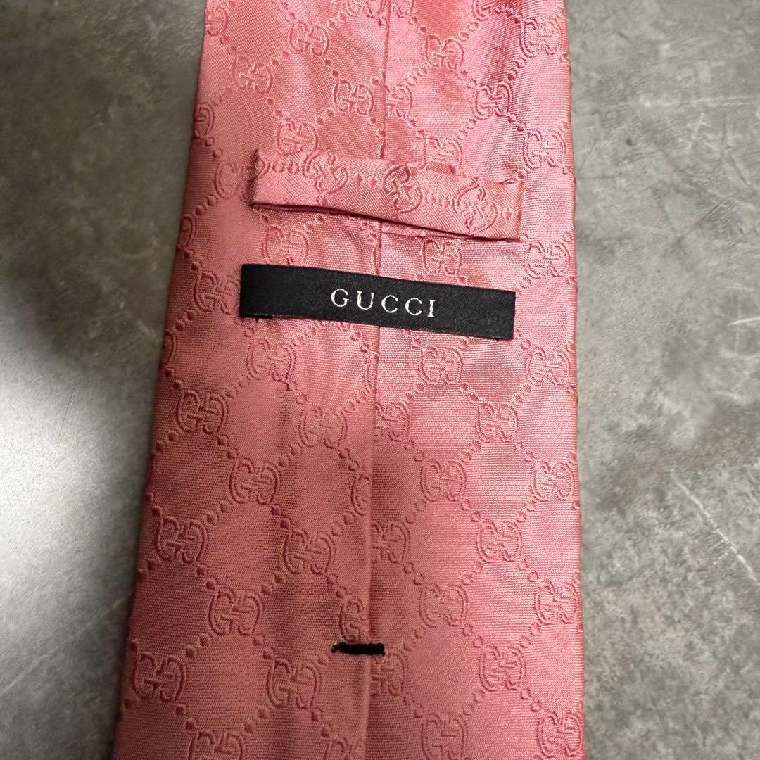 【✨美品✨】GUCCI グッチ ネクタイ ピンク インターロッキング GG 桜色