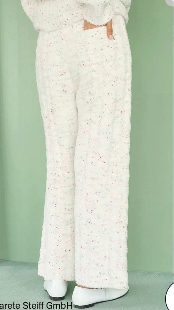 新品タグ付 ジェラートピケ 【Steiff】パウダーネップアランロングパンツ