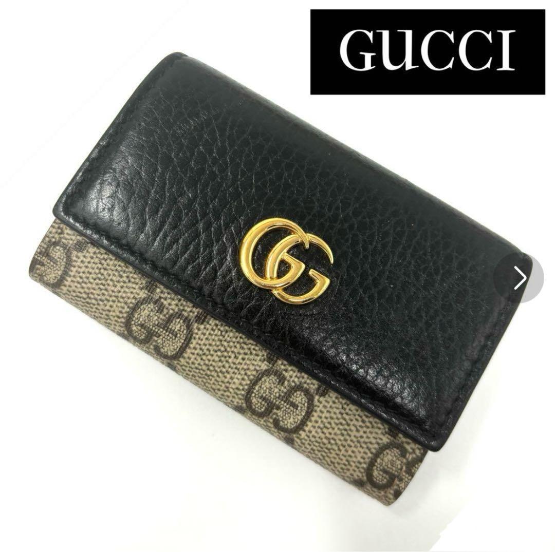 【極美品|付属品完備】GUCCI キーケース GGマーモント レザー キーケース