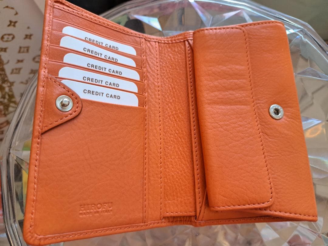 新品♥【センプレ】二つ折り財布カンパリレザーウォレット本革ヒロフHIROFU