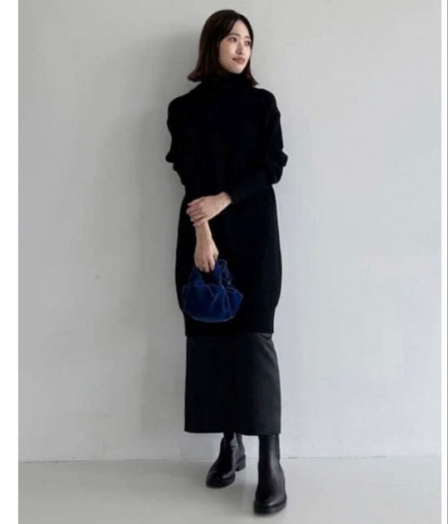 目黒越子さんDemi-Luxe BEAMS フリースタイルニット.M ブラック