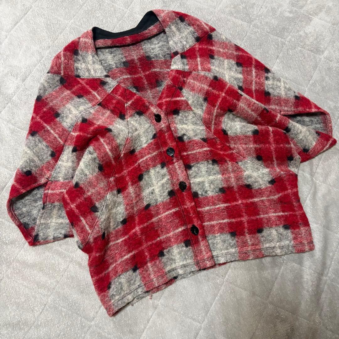 美品　t.b センソユニコ　ポンチョ　チェック　L