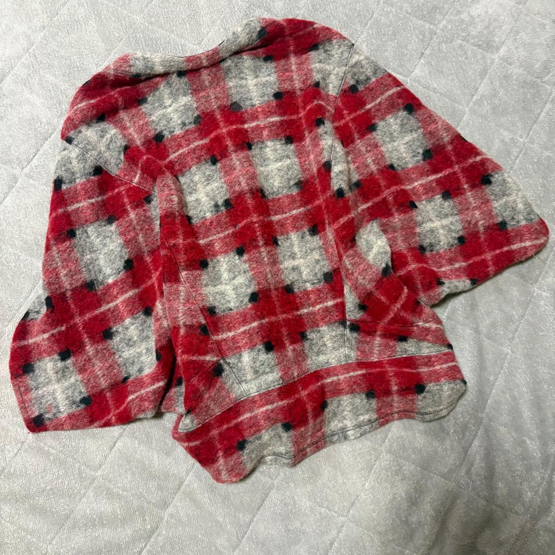 美品　t.b センソユニコ　ポンチョ　チェック　L