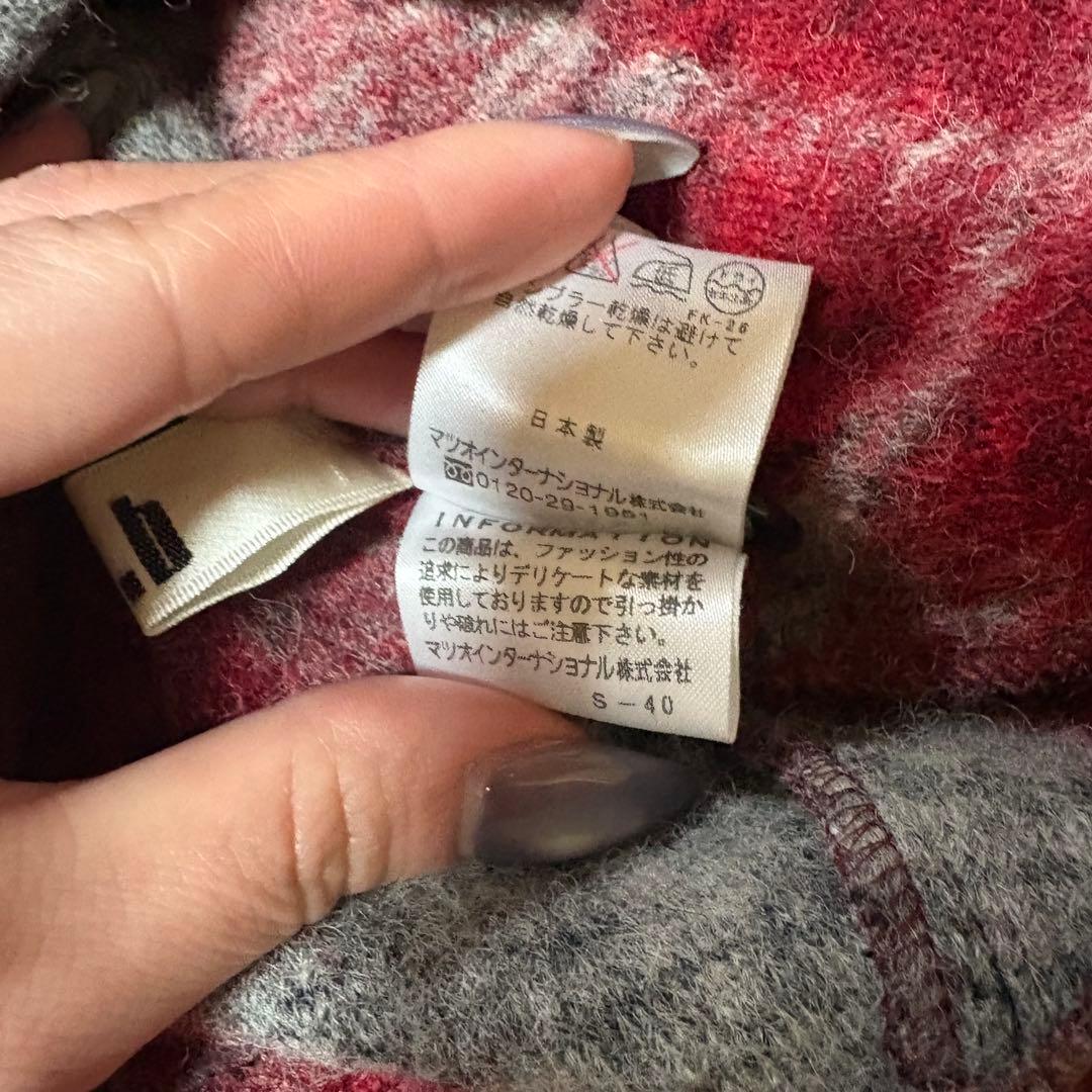 美品　t.b センソユニコ　ポンチョ　チェック　L