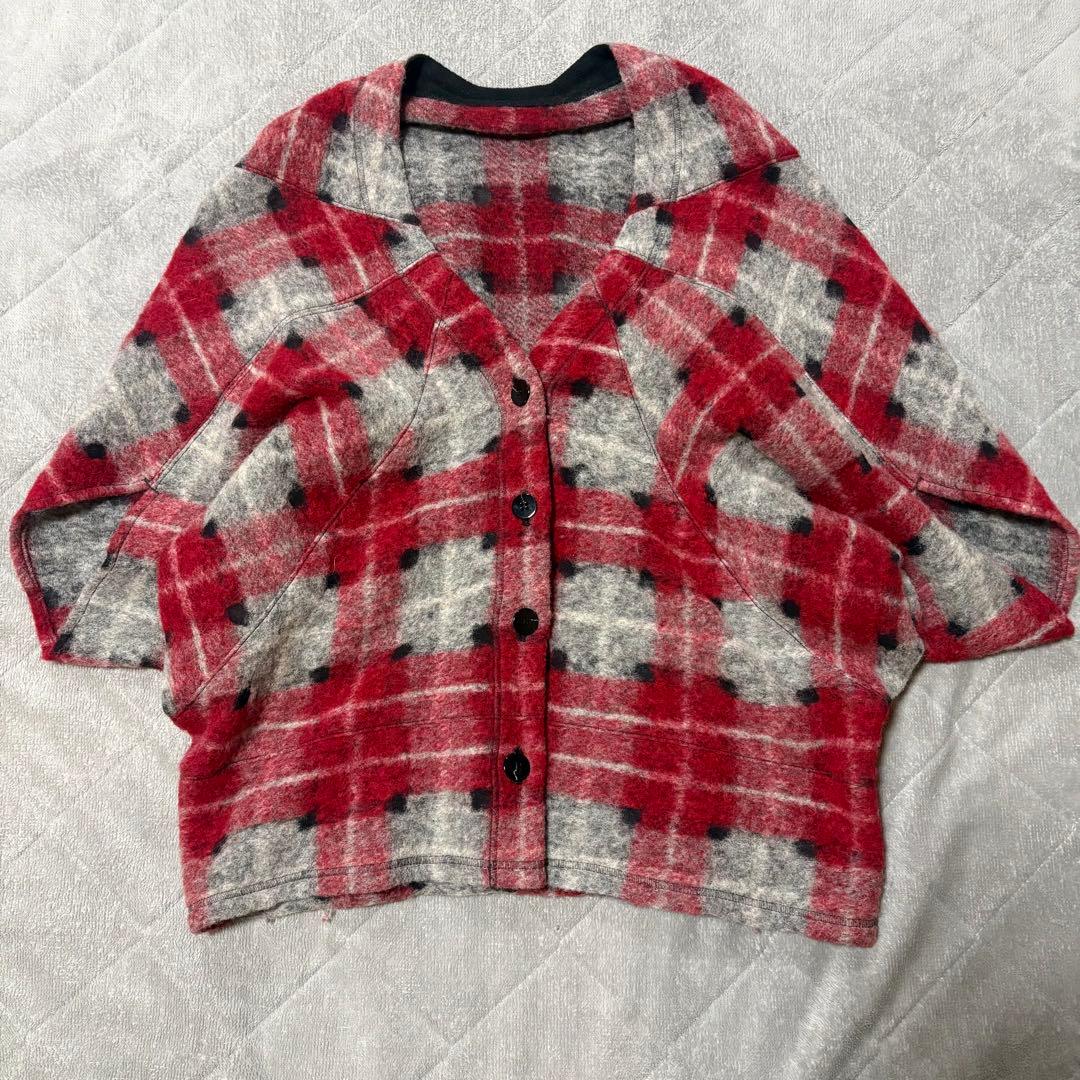 美品　t.b センソユニコ　ポンチョ　チェック　L