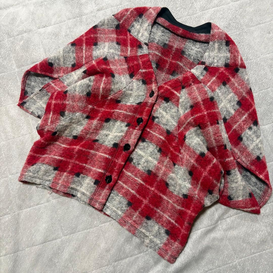 美品　t.b センソユニコ　ポンチョ　チェック　L