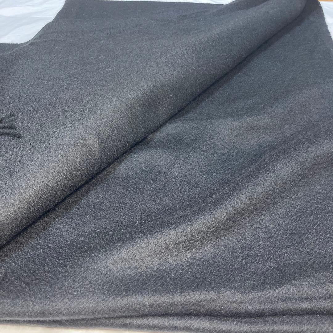 極美品 ジョンストンズ カシミヤ100％ 大判ストール ブラック 国内正規品