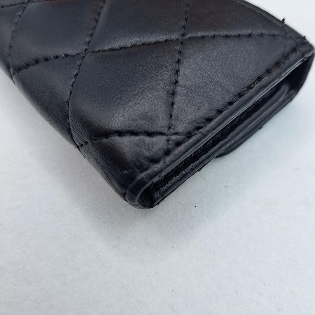 CHANEL　マトラッセ　キーケース　ブラック 　ラムスキン