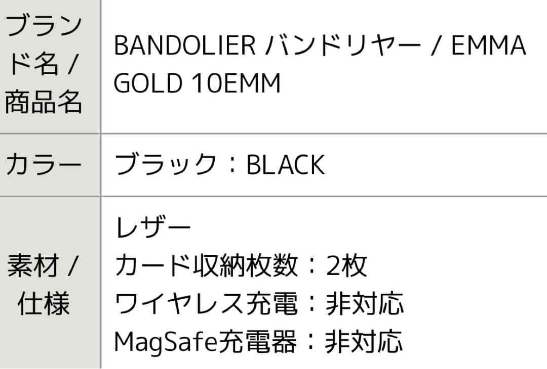 BANDOLIER iPhone 15用ケース ブラック