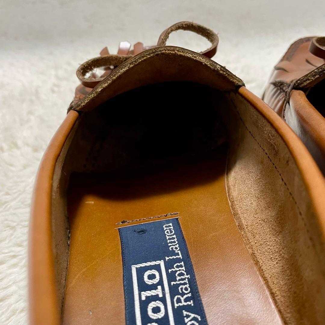 美品 POLO RALPH LAUREN キルトタッセルローファー ブラウン