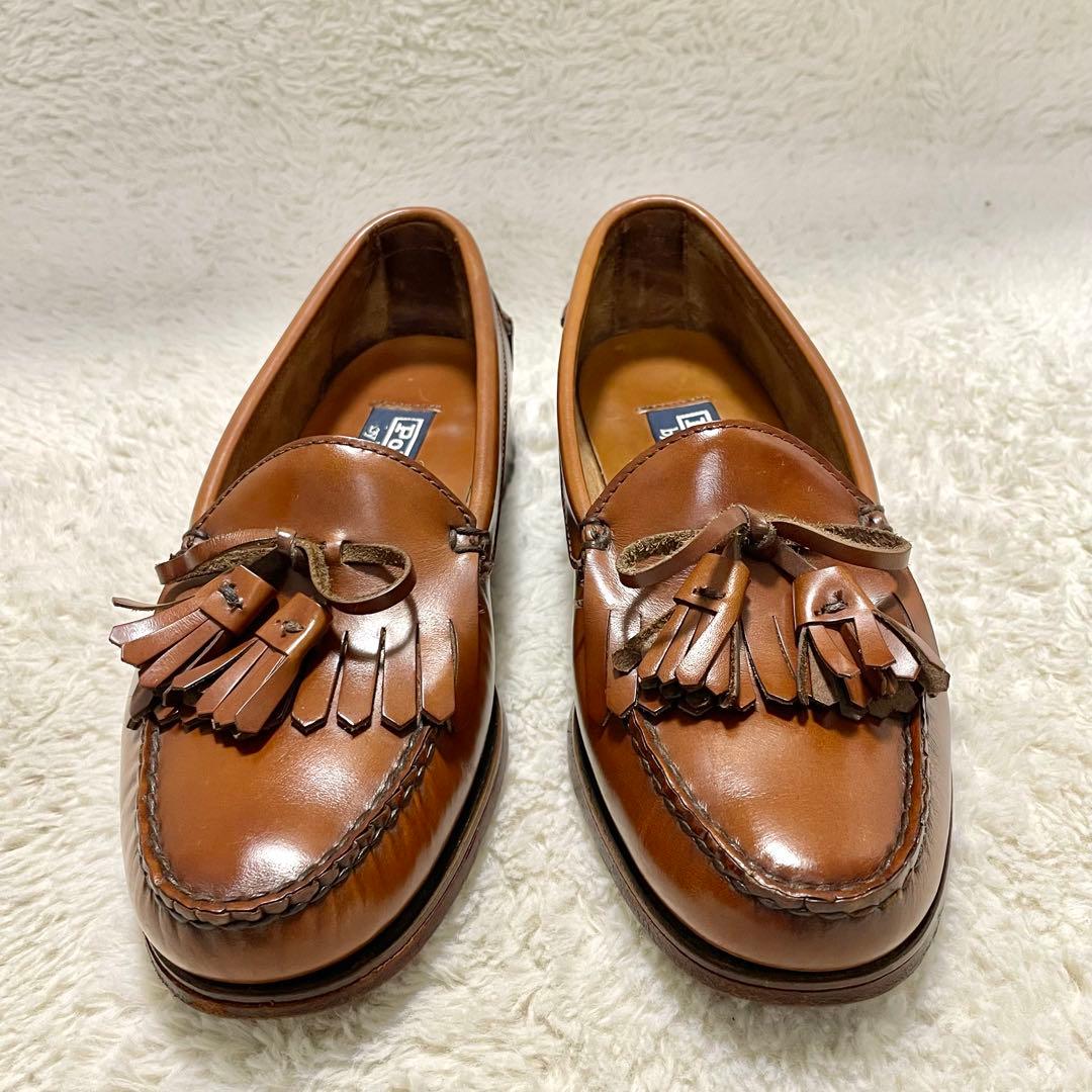 美品 POLO RALPH LAUREN キルトタッセルローファー ブラウン