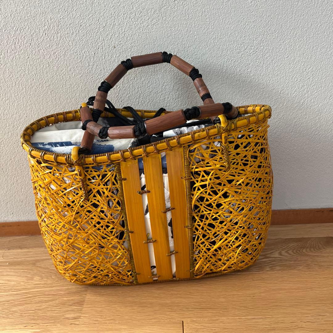 竹籠バッグ黄色