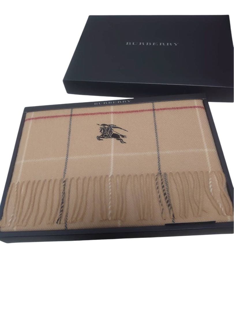 BURBERRY ひざ掛け 65cm x 120cm ウール100%