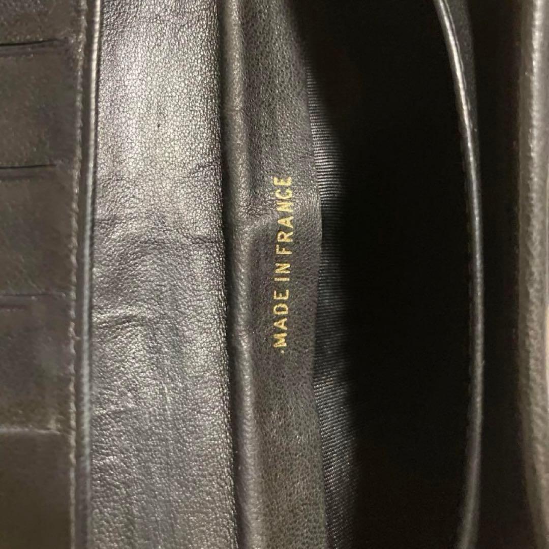 CHANEL オールドシャネル　ラムレザー　ガマ口　長財布　ココマーク　ブラック