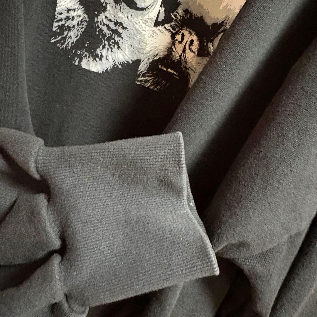 MADARANINGEN マダラニンゲン 猫プリント ブラックパーカー フーディ