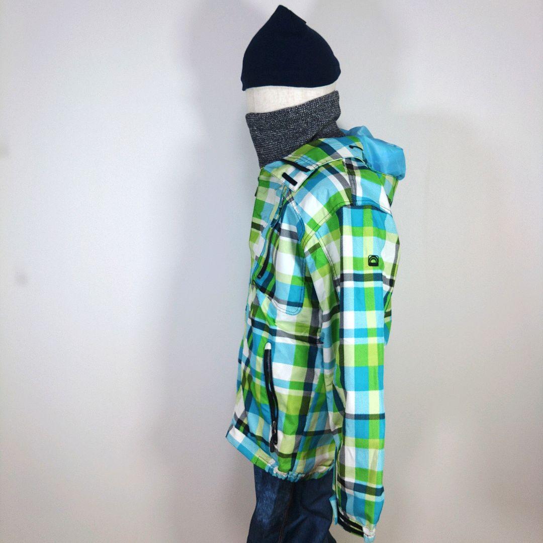 メンズ　M　スキー　スノーボードウェア　上下セット　グリーン　緑　水色　デニム柄