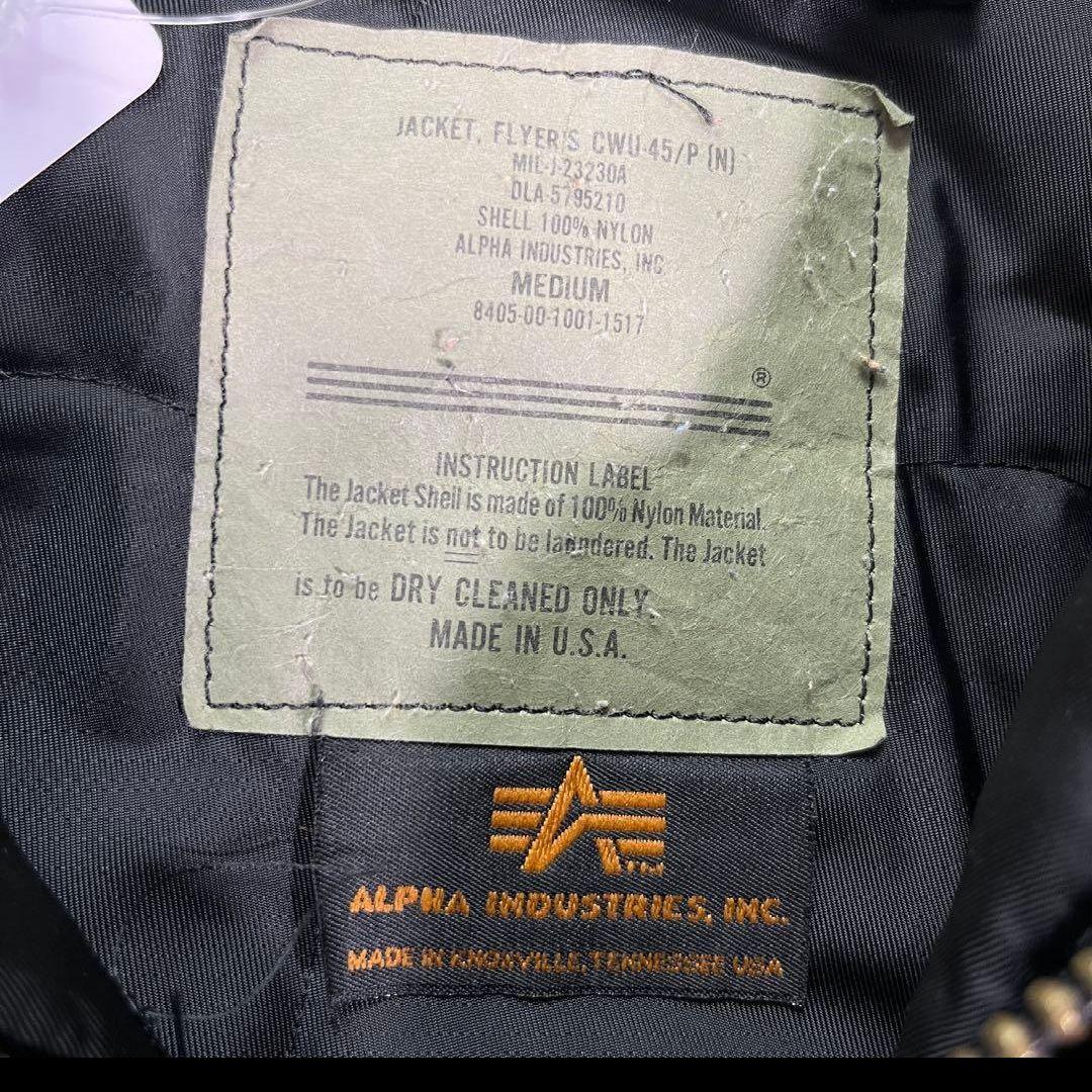 90sアルファブラック MA-1 フライトジャケットMsize