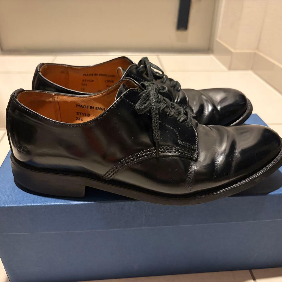 サンダース ミリタリー オフィサー プレーントゥ レザー シューズ