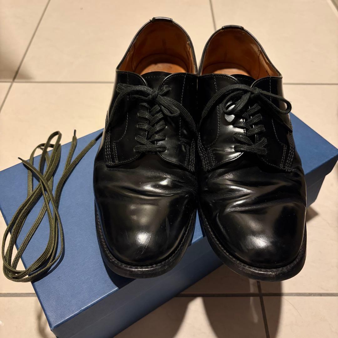 サンダース ミリタリー オフィサー プレーントゥ レザー シューズ