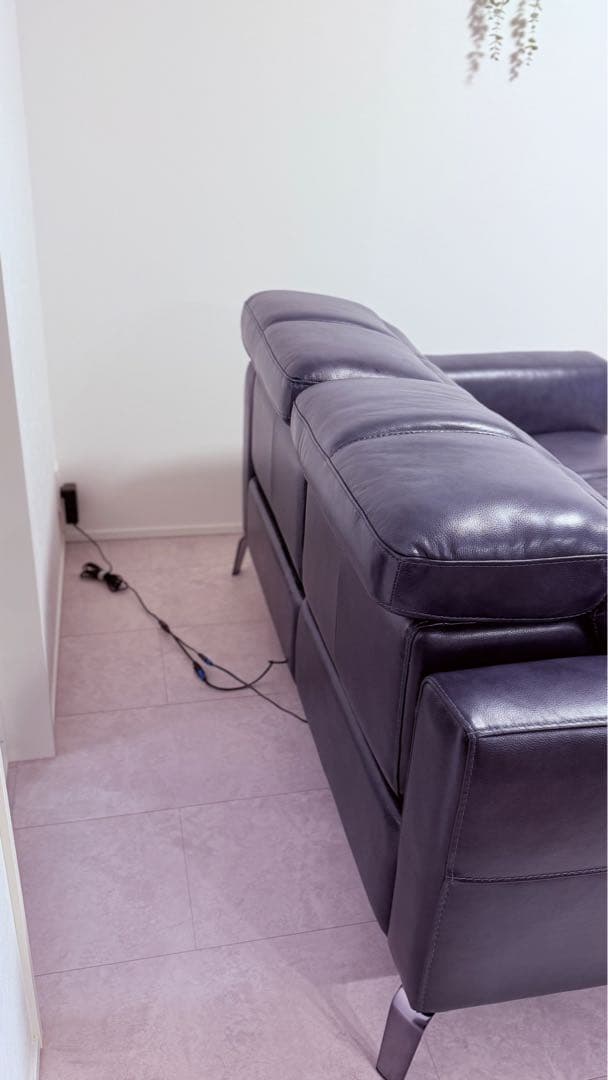 2人掛け電動ソファ/ダークブルー