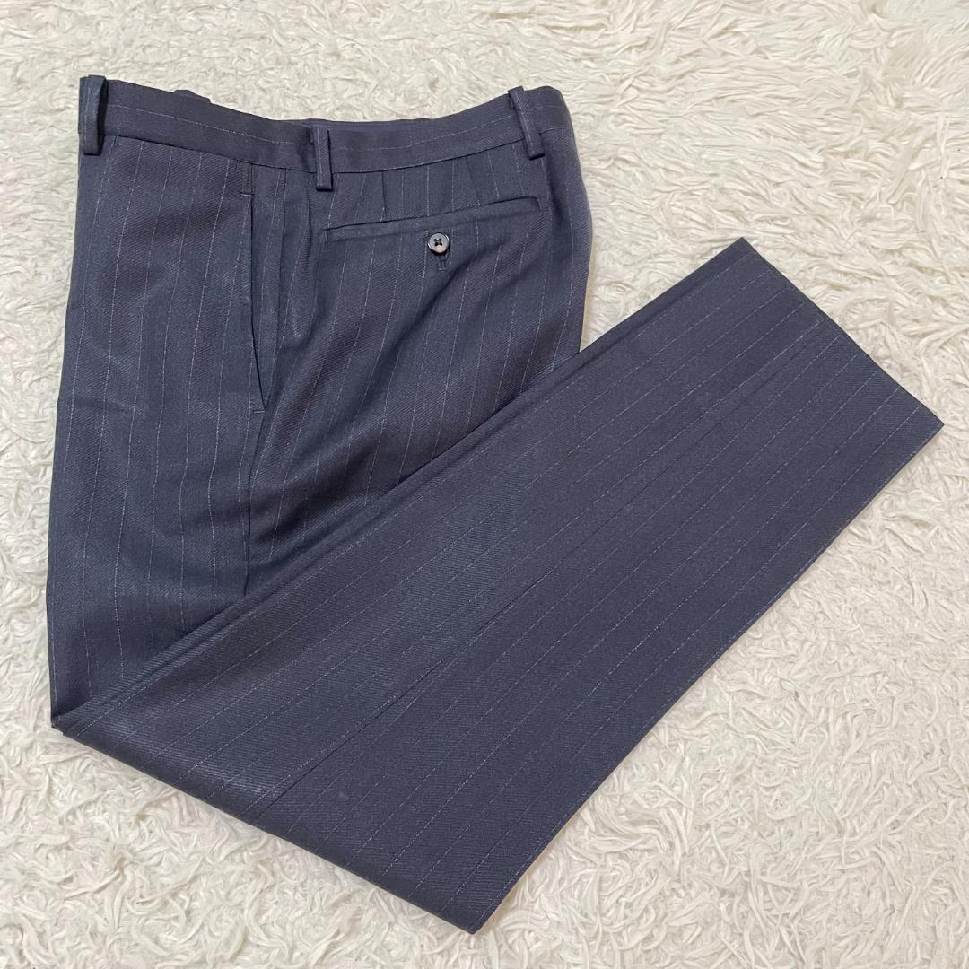 美品 ユニバーサルランゲージ カノニコ21ミクロン セットアップ ネイビー系 M