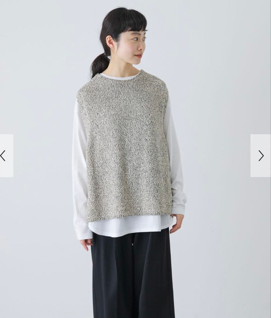 かぐれ　今季　新品　テープヤーンニットベスト　2026春夏