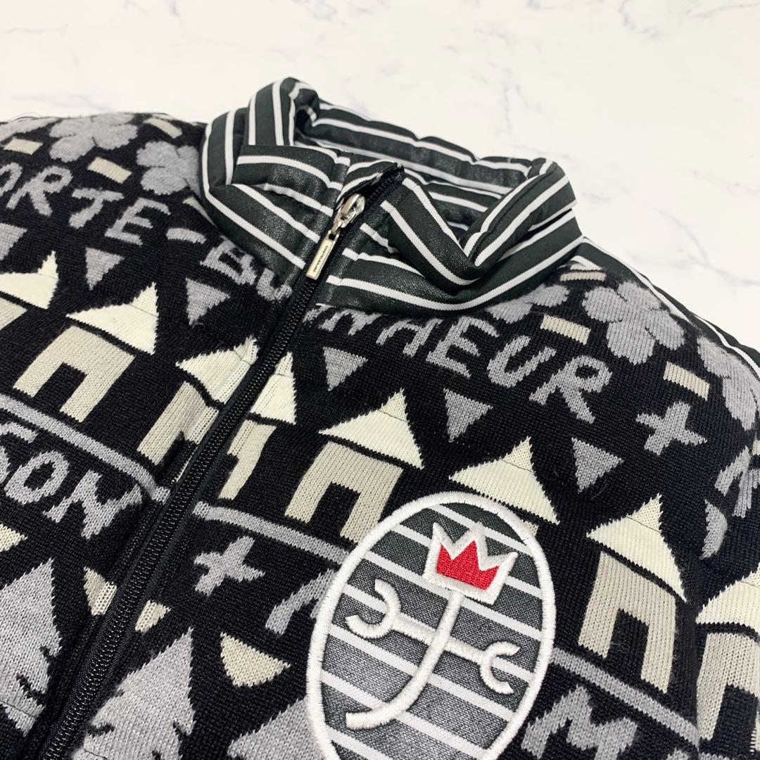 現行 カステルバジャック ノルディック柄 ニット切替え ダウンベスト 50 XL