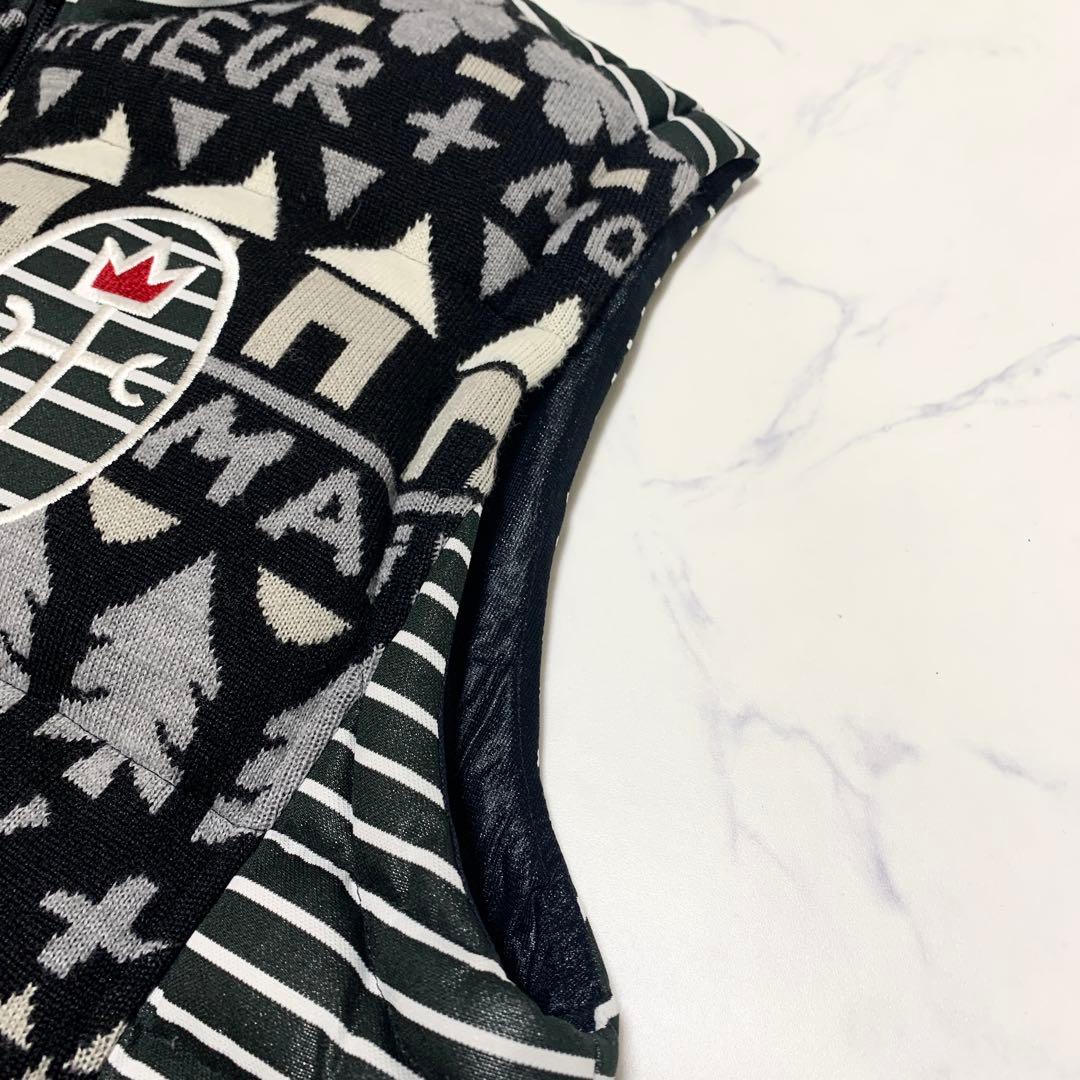 現行 カステルバジャック ノルディック柄 ニット切替え ダウンベスト 50 XL