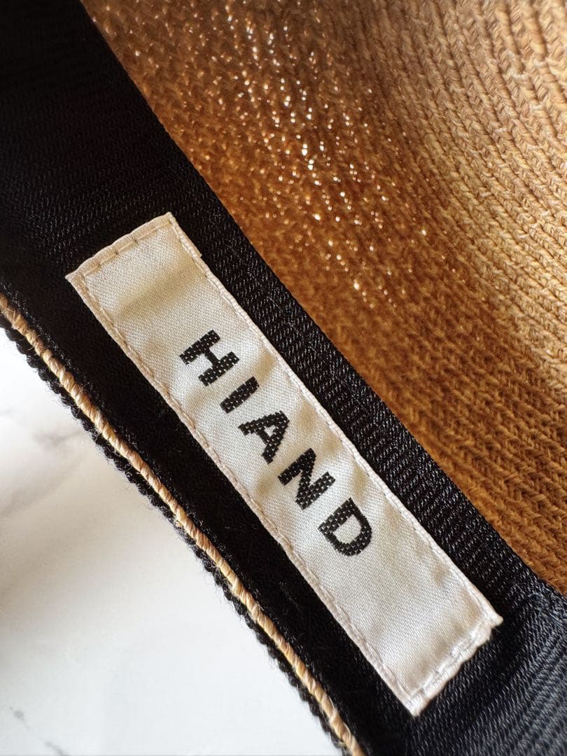 専用です♡ HIAND リボン付きキャスケット ベージュ　麦わら　オシャレ　希少