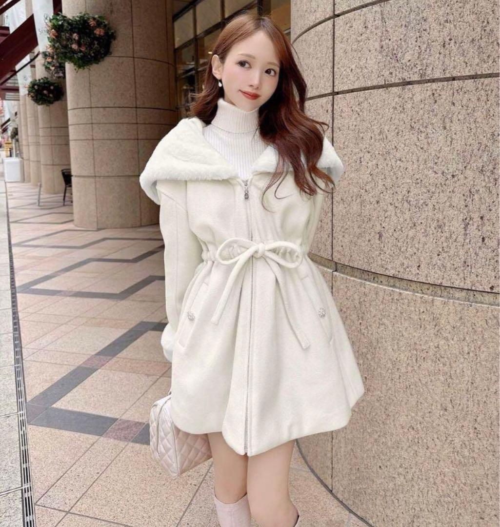 michellMacaron ウエストリボンコート