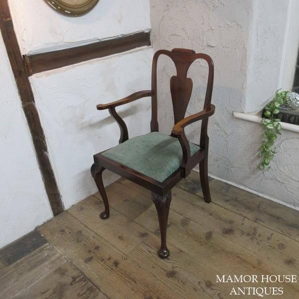 イギリス アンティーク 家具 アームチェア クイーンアンチェア 英国 4509e