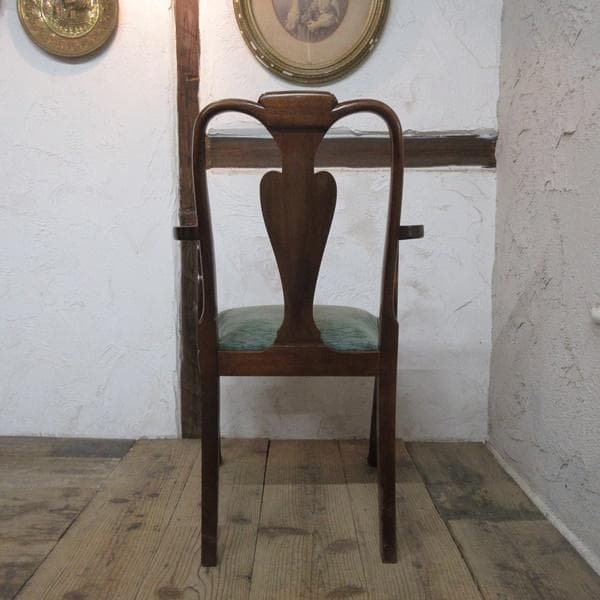 イギリス アンティーク 家具 アームチェア クイーンアンチェア 英国 4509e