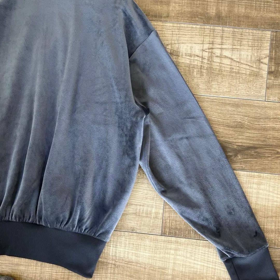 【人気モデル】adidas ベロア トラックジャケット グレー トレフォイル