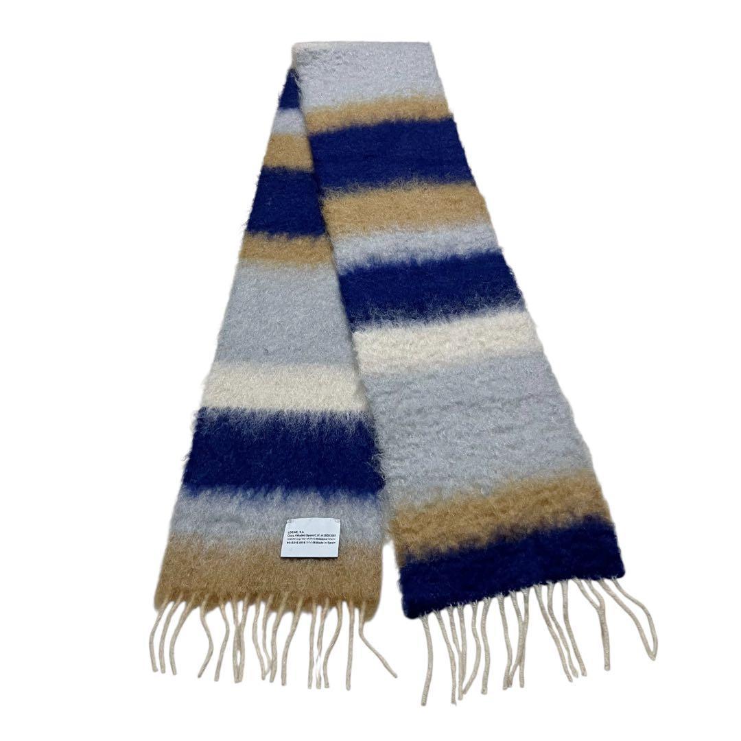 美品✨ ロエベ マフラー モヘア アナグラム レザーロゴ