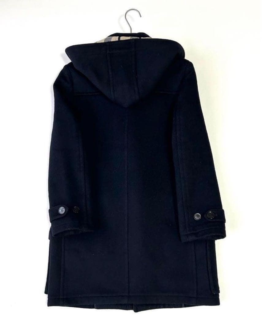 近年タグ＊バーバリー ダッフルコート メガチェック ネイビー 150cm