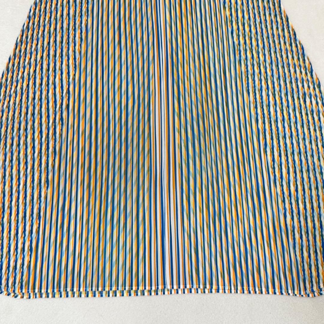 新品✨PLEATS PLEASE 斜めプリーツ　ワンピース　マルチカラー
