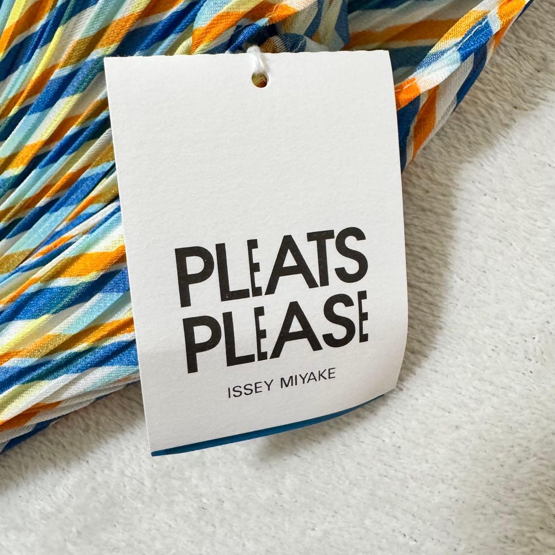 新品✨PLEATS PLEASE 斜めプリーツ　ワンピース　マルチカラー