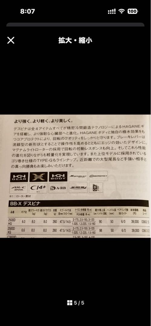 リール BB-X DESPINA 2500DXG