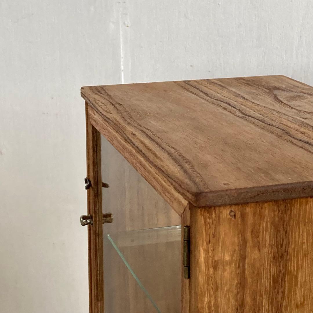 g306 木製ガラスケース 引き出し付き 卓上 ショーケース 小物入れ